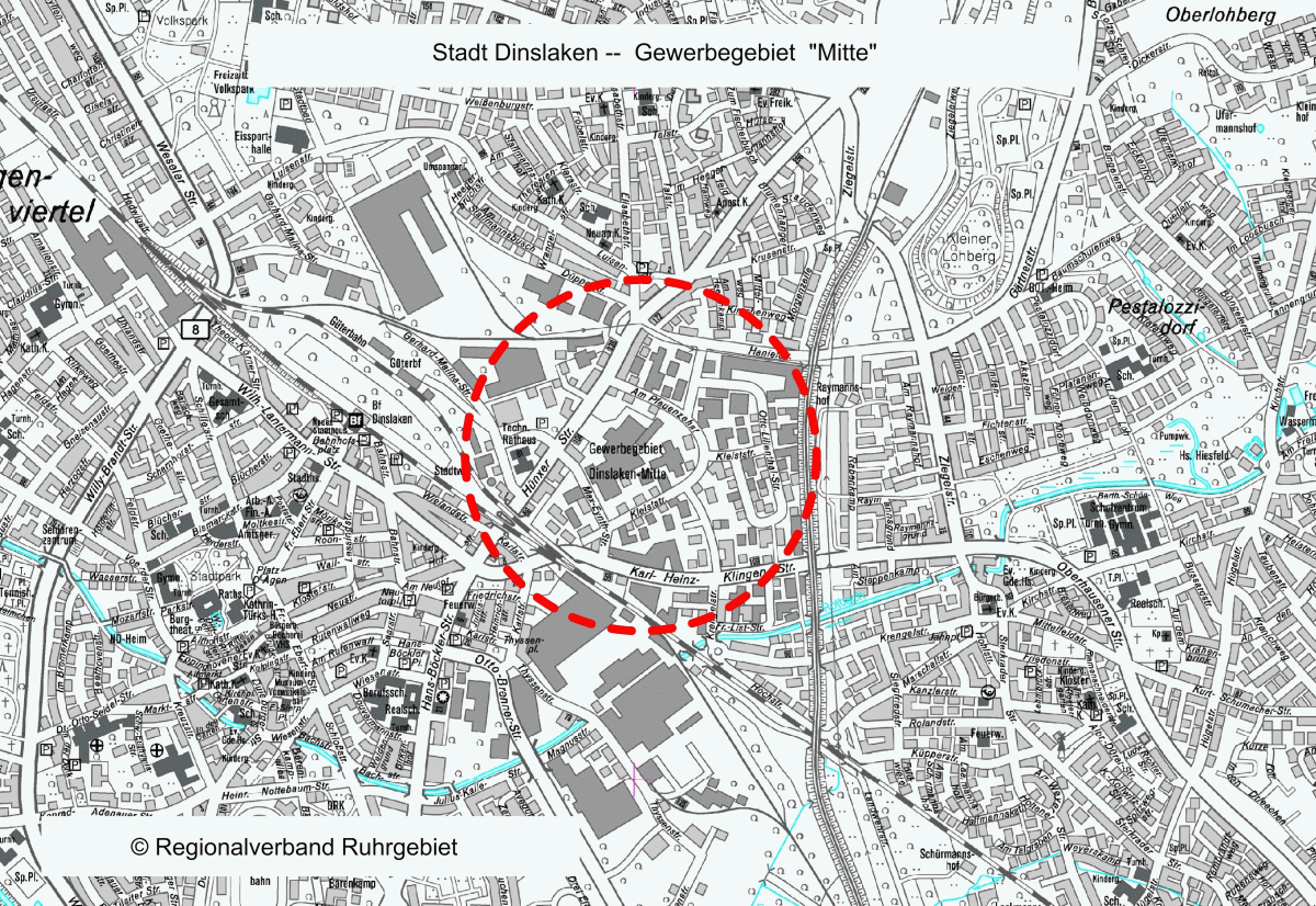 Plan vom Gewerbegebiet Mitte