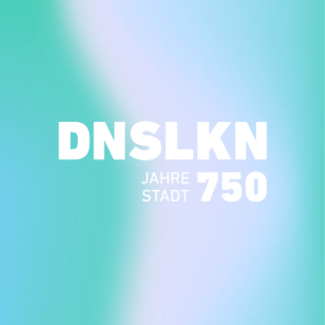 Stadtjubiläum 2023, 750 mit Icons vor Farbverlauf und dem Logo "DNSLKN 750 Jahre Stadt" Stadtjubiläum 2023, 750 mit Icons vor Farbverlauf und dem Logo "DNSLKN 750 Jahre Stadt"