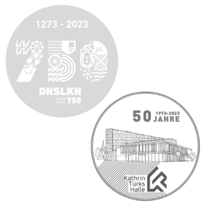 Motive vom Stadtjubiläum auf Münzen 