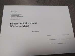 Deutscher Leihverkehr Büchersendung Blatt