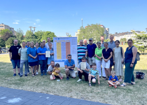 Stadtradeln 2023 Gruppenbild mit Teilnehmenden des Stadtradeln und der Bestenliste