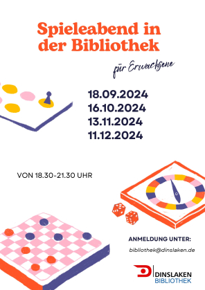 Werbeplakat Spieleabend für Erwachsene