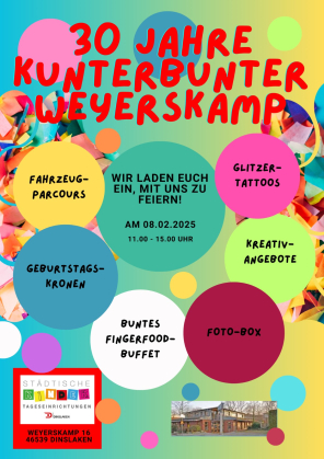 Flyer 30 Jahre kunterbunter Weyerskamp Flyer 30 Jahre kunterbunter Weyerskamp