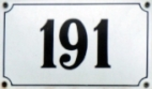 Schild mit der Nummer 191