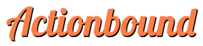 Actionbound-Logo in Orange Schriftzug Actionbound in Orange