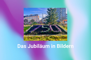 Bild 750 am Kreisverkehr mit dem Text Das Jubiläum in Bildern darunter Bild 750 am Kreisverkehr mit dem Text Das Jubiläum in Bildern darunter