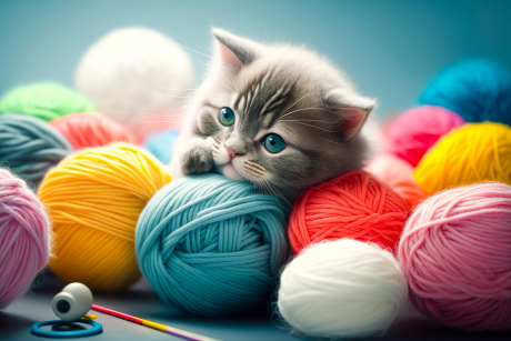 Wolle mit Katze Wolle mit Katze