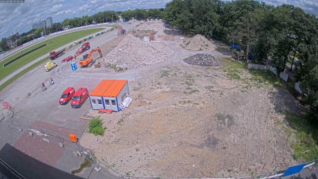 Webcam mit Blick auf die Baustelle der Trabrennbahn am 8.7.2024 Webcam mit Blick auf die Baustelle der Trabrennbahn am 8.7.2024