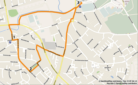 Kartenausschnitt des Stadtteils Hiesfeld Kartenausschnitt des Stadtteils Hiesfeld