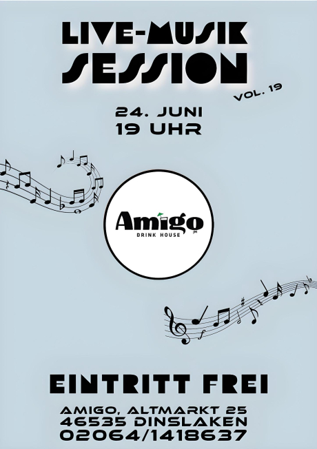 Plakat Live-Musik-Session im "Amigo" Plakat Live-Musik-Session im "Amigo"
