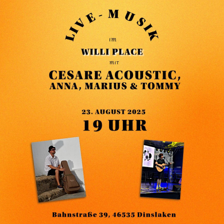 Plakat Live-Musik im Willi Place