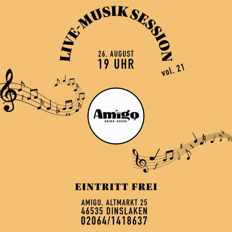 Plakat Live-Musik-Session im "Amigo" Plakat Live-Musik-Session im "Amigo"